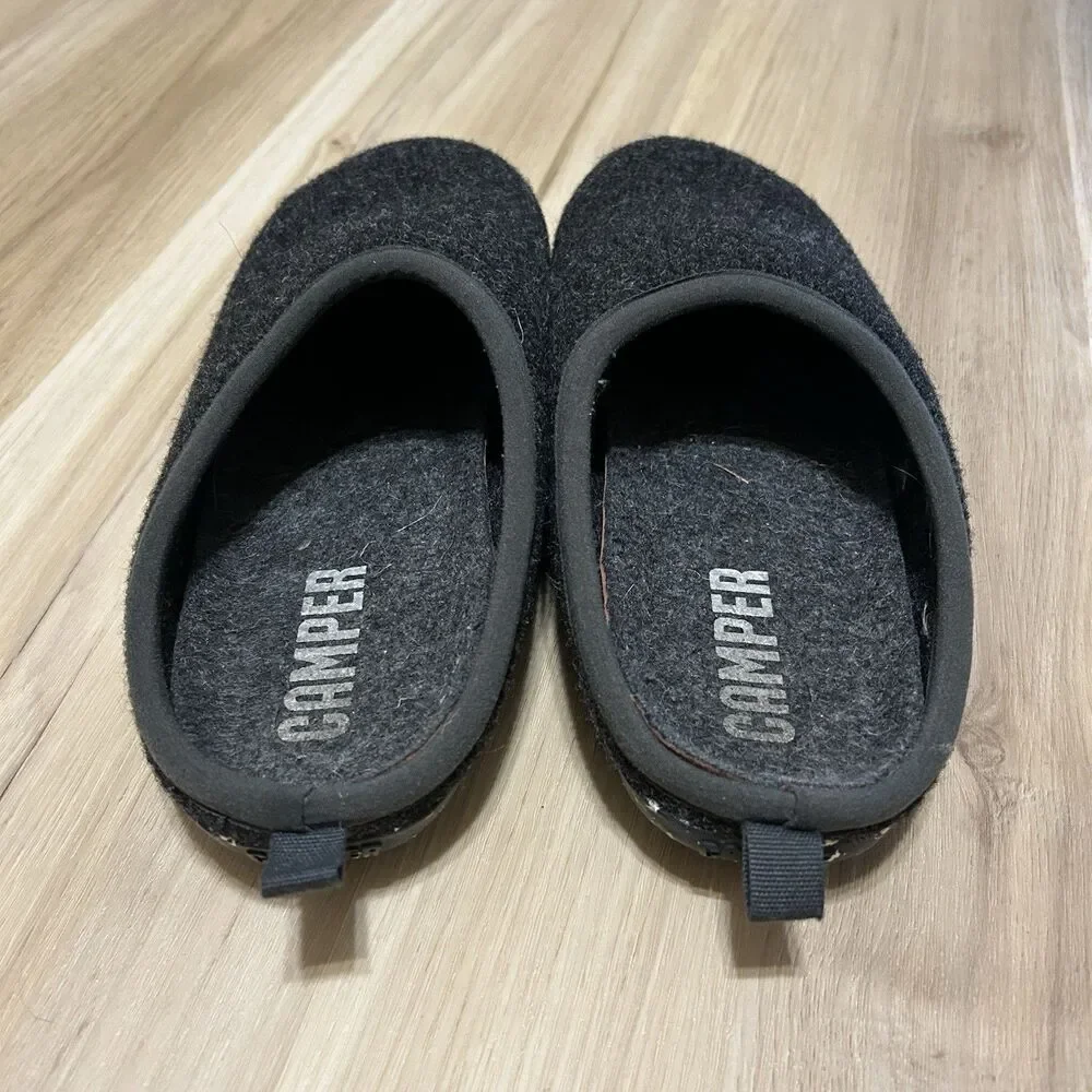 Camper Wabi Felt Wool Slippers Mens Size EU 43 US 10 Gray Slip On